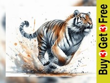 Dynamic Tiger Watercolor Art
