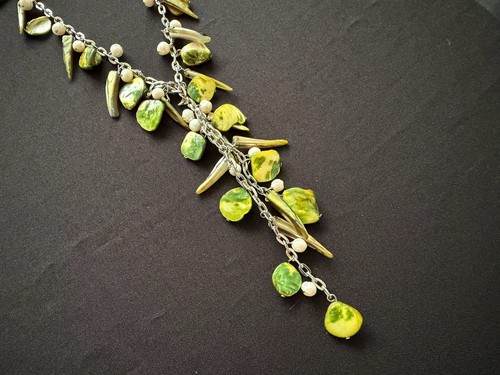 Lime green mixed pearl drop - green, y