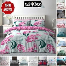Duvet Quilt Cover Reversible Bedding Set With Pillowcase Single Double King Size
