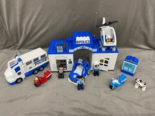 Duplo police station with helicopter and vehicles bundle