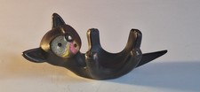 Vintage MCM Walter Bosse Style Ebonised Patinated Brass Cat Sculpture Figurine