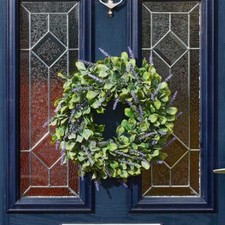 Garden Door Wreath Hanging Decoration Spring Outdoor Heart Artificial Flowers