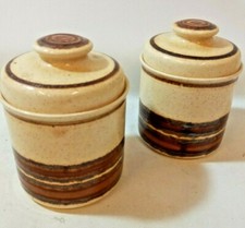 Pair of Vintage Royal Worcester Palissy Casual Tableware Storage Jars Tea Coffee