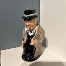 Vintage Royal Doulton Porcelain Winston Churchill 3.75" Toby Jug Pitcher England