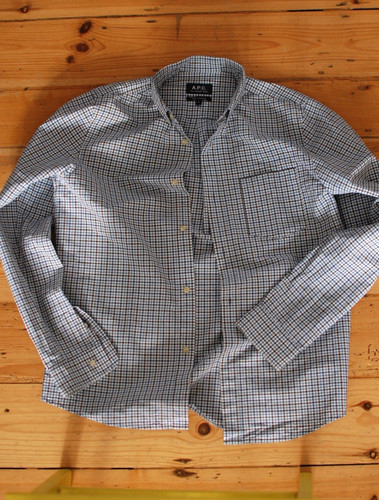 Apc button down checked shirt - apc,
