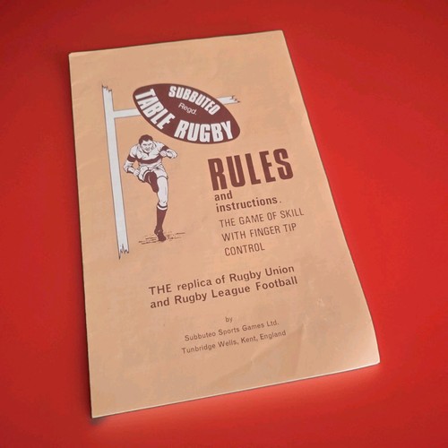 Subbuteo table rugby rules - table,