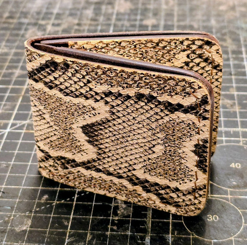Handmade python leather - leather, bifold