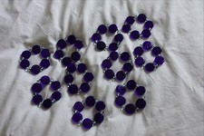 John Lewis electric blue, glass bead napkin rings - set of 10 