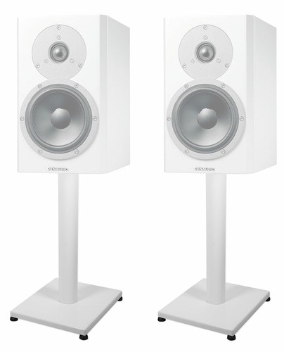 Pair steel white stands - pair,