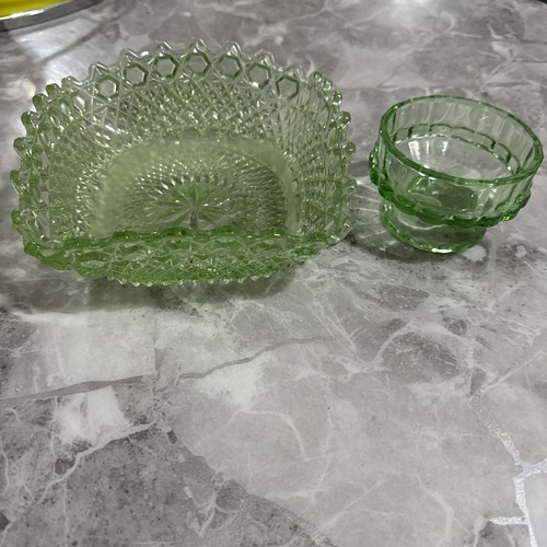 Green cut glass - glass, fruit