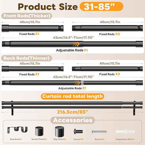 Double curtain pole 216 - double,
