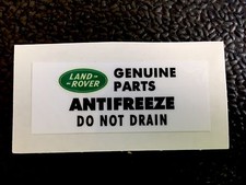 MILITARY LAND ROVER WOLF DEFENDER 90 110 Genuine Parts Antifreeze BTR328 sticker