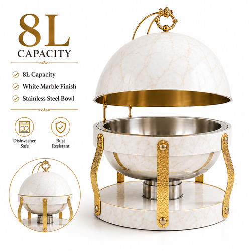 Round stainless steel - 8l,