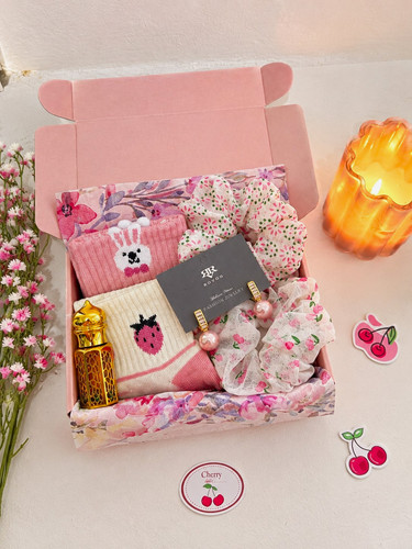 Cute gift set pink socks - set,