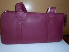 Burgundy Red textured leather