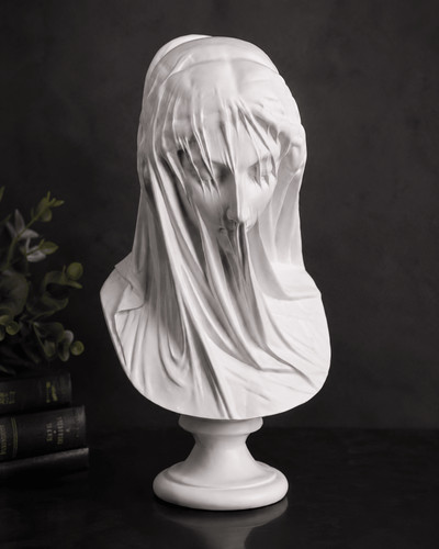 Veiled lady bust statue - veiled,