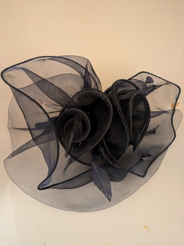 Navy blue fascinator debut - navy,