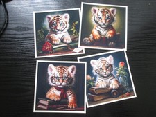 Set of 4 x CUTE TIGER CUBS
