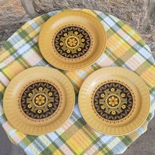 Vintage Santa Fe English Ironstone Set of 3 Dinner Plates - Retro Boho 1960s/70s