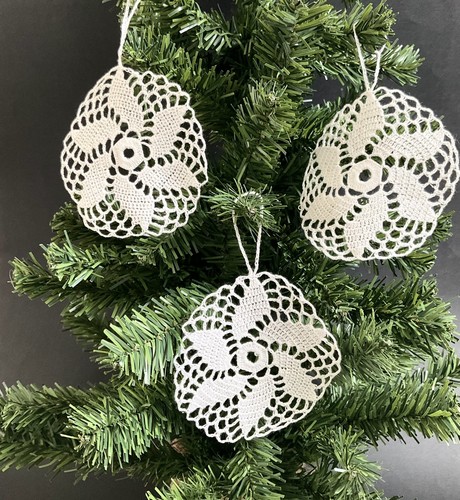 Three handmade crochet - three,