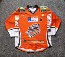 Sheffield Steelers Home (orange) Jersey 14/15 - Mathieu Roy #15 3XL - Signed/GW