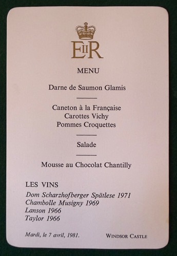 Antique royal luncheon menu - antique,