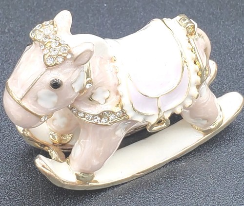 Trinket box pink rocking horse - rocking,