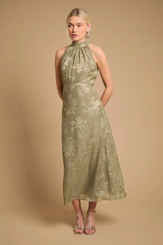 Oasis olive midi dress - dress, womens
