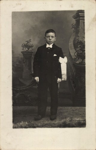 Photo postcard boy suit - boy, in