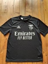 Genuine Adidas Benfica FC Football Shirt Away 2020/21 Age 13-14 Black