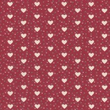 Textiles français I Love Hearts fabric 100% Cotton 160 cm wide Cream on Red