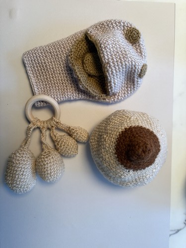 Hand knitted large boob - knitted,