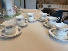 SIX BONE CHINA CUPS & SAUCERS