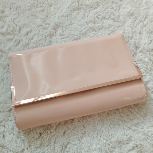 Pale pink nude clutch handbag - nude,