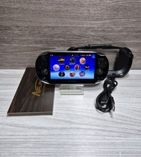 Sony PS Vita PCH-1000 OLED Model Black Console 64GB SD Card With 16 Games Tested