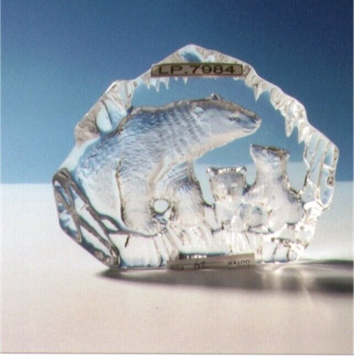 Polar bears crystal art - crystal,