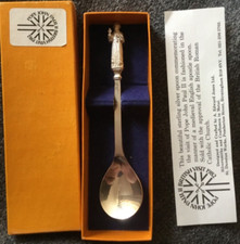 POPE John Paul II - Sterling Silver Spoon - Apostle Spoon - British Visit 1982