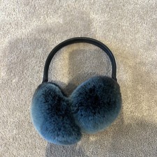 Fur Blue Ear Muffs Rabbit Fur One Size