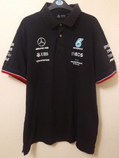 Mens Mercedes Formula One team black polo T shirt size XL