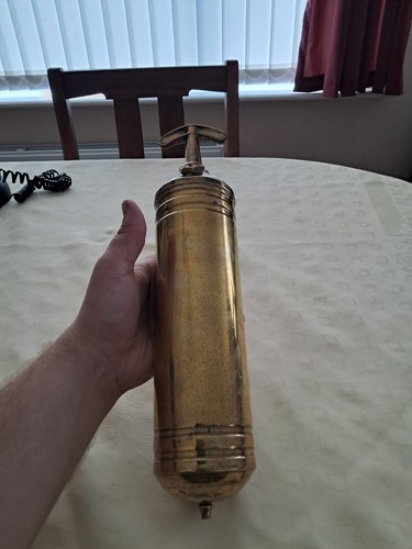 1961 vintage brass pyrene fire - brass,