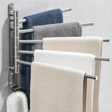 5 Arm Stainless Steel Towel Rail Rack Swivel Towel Bar Bathroom Hanger
