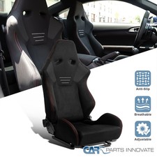 1PC Black Suede Red Stitch