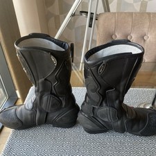 Sidi Vertigo Leather Motorcycle Boots.mens Uk 9 Eu43 Black Mid Calf Biker