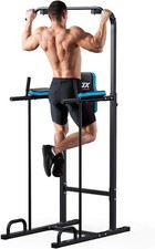 JX FITNESS Power Tower Adjustable Dip Station Pull up Bar Push Up Workout 