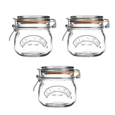 Set of 3 round Clip Top Jars