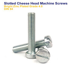 M5 x 55mm SLOTTED CHEESE HEAD MACHINE SCREWS BRIGHT ZINC PLATED GRADE 4.8 DIN 84