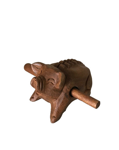 Wooden pig guiro 4in - pig,