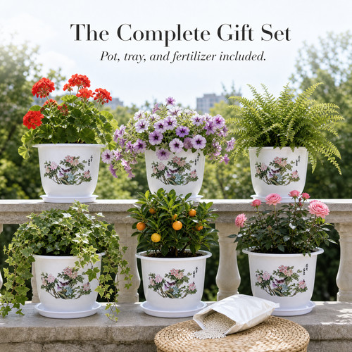 Plant pot with drainage tray - with,