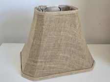 Vintage Burlap Rectangular Lampshade Hessian Jute - Rustic silk lined