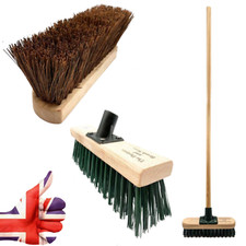 Outdoor Garden Broom Yard Brush Sweeper Head with Handle and Stiff Hard Bristle
